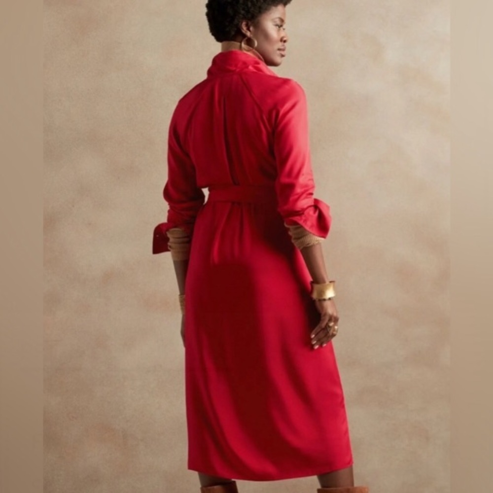 NWT! Banana Republic Red Sunset Blazer Wrap Dress - Multiple Sizes 💛 - Picture 3 of 6
